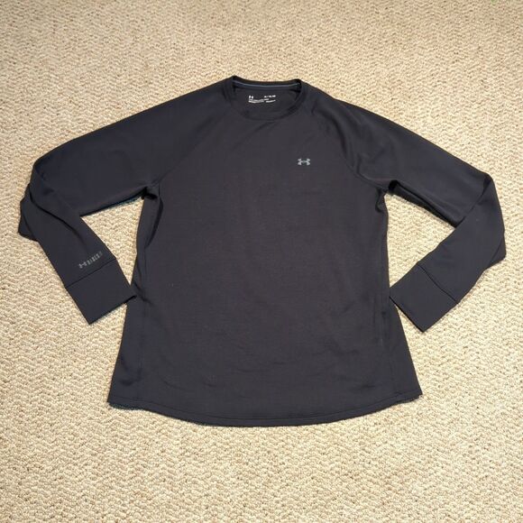 Under Armour ColdGear Base 3.0 Shirt Mens XL Black Fitted Long Sleeve Athletic - Picture 1 of 6